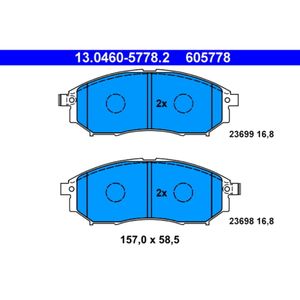 Bremsbelagsatz Scheibenbremse ATE 13.0460-5778.2 für Infiniti Renault M