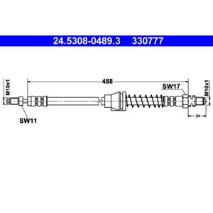 Bremsschlauch ATE 24.5308-0489.3 für Ford KA