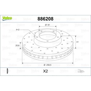 Bremsscheibe VALEO 886208 für Renault Dacia Lada 19 II I Chamade Clio Logan