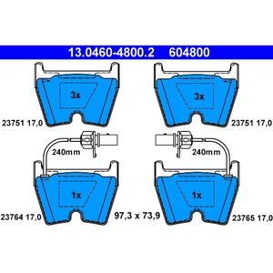 Bremsbelagsatz Scheibenbremse ATE 13.0460-4800.2 für VW Phaeton