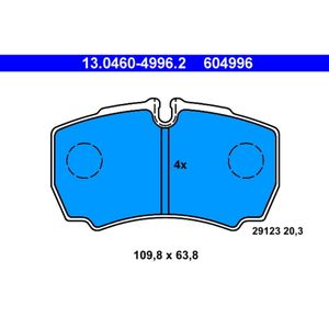 Bremsbelagsatz Scheibenbremse ATE 13.0460-4996.2