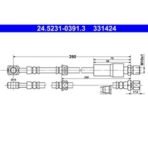 Bremsschlauch ATE 24.5231-0391.3 für Opel Vectra B CC