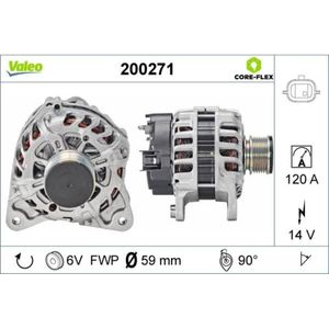 Generator VALEO 200271 für Dacia Renault Duster Scénic III Sandero Logan Lodgy