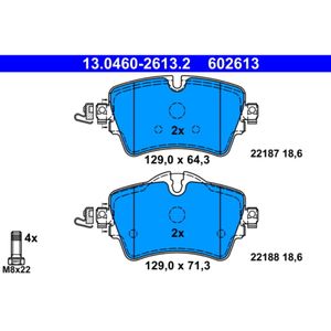 Bremsbelagsatz Scheibenbremse ATE 13.0460-2613.2 für Mini BMW 2er X2