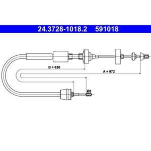 Seilzug Kupplungsbetätigung ATE 24.3728-1018.2 für Renault Megane I