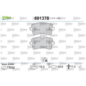 Bremsbelagsatz Scheibenbremse VALEO 601378 für Audi A5