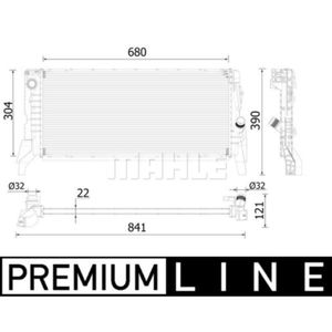 Kühler Motorkühlung MAHLE CR 2306 000P für Mini BMW 2er Clubman X1