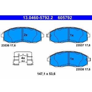 Bremsbelagsatz Scheibenbremse ATE 13.0460-5792.2 für Hyundai H-1 Starex