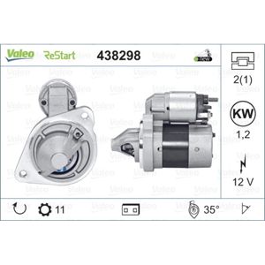 Starter VALEO 438298 für Ford Focus III Turnier Transit Connect V408