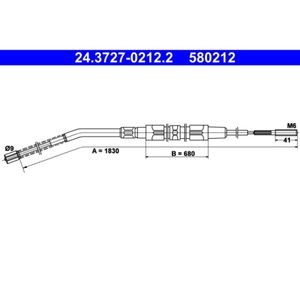 Seilzug Feststellbremse ATE 24.3727-0212.2 für BMW 3er