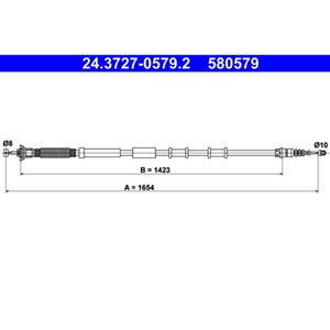 Seilzug Feststellbremse ATE 24.3727-0579.2 für Abarth Fiat Alfa Romeo Punto Mito