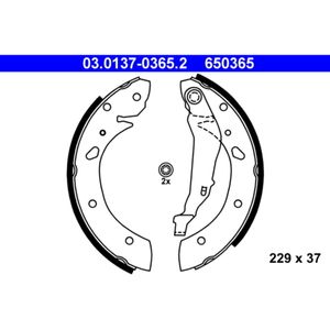 Bremsbackensatz ATE 03.0137-0365.2