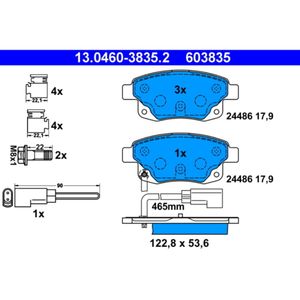 Bremsbelagsatz Scheibenbremse ATE 13.0460-3835.2 für Ford Transit