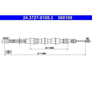 Seilzug Feststellbremse ATE 24.3727-0109.2 für VW Transporter T3