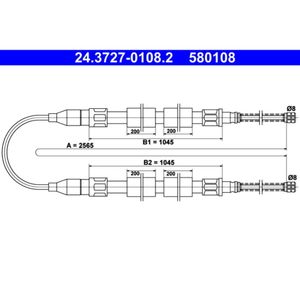 Seilzug Feststellbremse ATE 24.3727-0108.2 für VW Passat B2 Santana