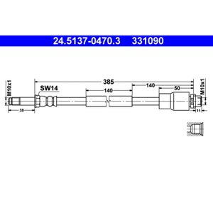 Bremsschlauch ATE 24.5137-0470.3 für Mercedes-Benz VW Sprinter Crafter 30-35