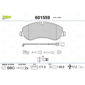 Bremsbelagsatz Scheibenbremse VALEO 601559 für Ford Tourneo Custom V362