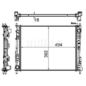 Kühler Motorkühlung MAHLE CR 924 000S für Renault Twingo II Wind