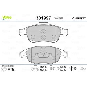 Bremsbelagsatz Scheibenbremse VALEO 301997 für Citroën Peugeot DS C4 II 5008 Ds4