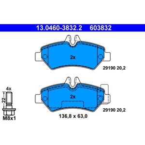 Bremsbelagsatz Scheibenbremse ATE 13.0460-3832.2 für VW Crafter 30-35