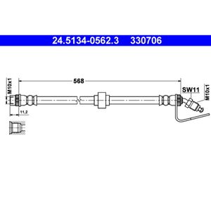 Bremsschlauch ATE 24.5134-0562.3 für Renault Opel Master II Movano A