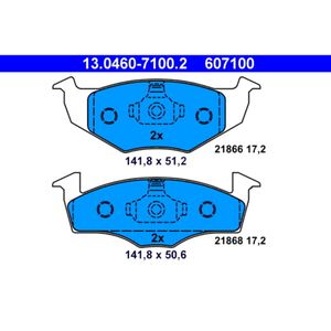 Bremsbelagsatz Scheibenbremse ATE 13.0460-7100.2 für VW Seat Skoda Polo III