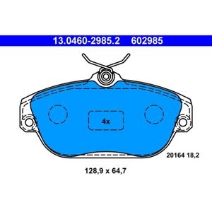 Bremsbelagsatz Scheibenbremse ATE 13.0460-2985.2 für Volvo 740 960 II S90 I