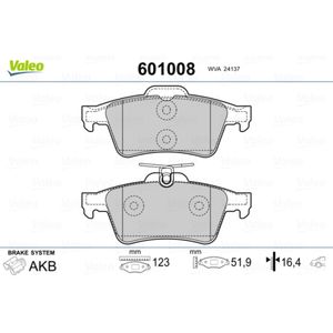 Bremsbelagsatz Scheibenbremse VALEO 601008