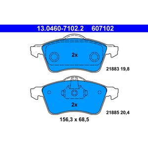 Bremsbelagsatz Scheibenbremse ATE 13.0460-7102.2 für VW Transporter T4