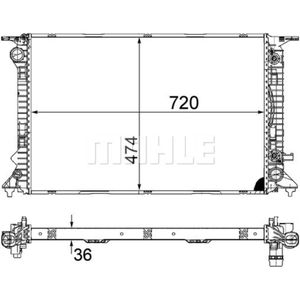 Kühler Motorkühlung MAHLE CR 1134 000S für Audi Q5