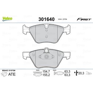 Bremsbelagsatz Scheibenbremse VALEO 301640 für BMW 5er Z4 Roadster X1