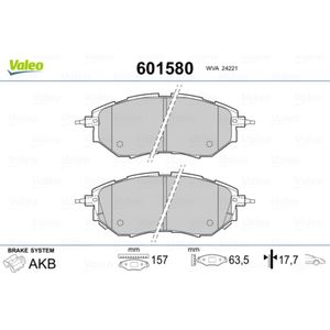 Bremsbelagsatz Scheibenbremse VALEO 601580