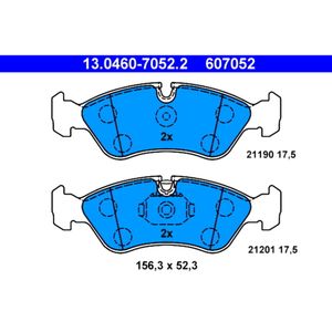 Bremsbelagsatz Scheibenbremse ATE 13.0460-7052.2 für Opel Daewoo Chevrolet Nexia