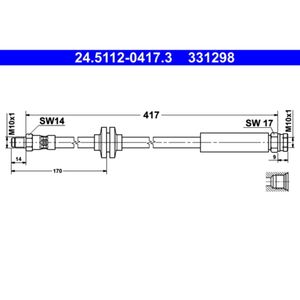 Bremsschlauch ATE 24.5112-0417.3 für Fiat Peugeot Citroën Ducato Boxer Jumper