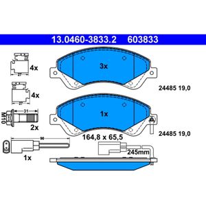 Bremsbelagsatz Scheibenbremse ATE 13.0460-3833.2 für Ford Transit