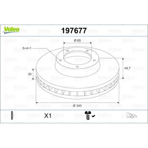 Bremsscheibe VALEO 197677 für Skoda VW Seat Audi Cupra Superb II Passat B7 CC