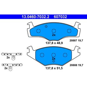 Bremsbelagsatz Scheibenbremse ATE 13.0460-7032.2 für VW Seat Golf I Jetta