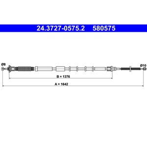 Seilzug Feststellbremse ATE 24.3727-0575.2 für Fiat Punto Evo Grande