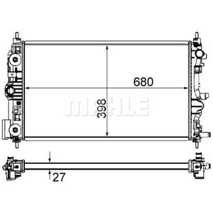 Kühler Motorkühlung MAHLE CR 1238 000S für Chevrolet Opel Orlando Cruze