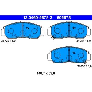 Bremsbelagsatz Scheibenbremse ATE 13.0460-5878.2 für Honda Stream Civic VII FR-V