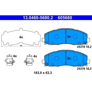 Bremsbelagsatz Scheibenbremse ATE 13.0460-5680.2 für Fiat Lancia Jeep Freemont