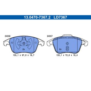 ATE 13.0470-7367.2 Bremsbelagsatz, Scheibenbremse