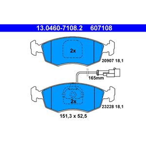 Bremsbelagsatz Scheibenbremse ATE 13.0460-7108.2 für Fiat Palio Weekend