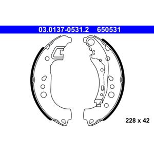 Bremsbackensatz ATE 03.0137-0531.2 für Smart Renault Forfour Twingo III