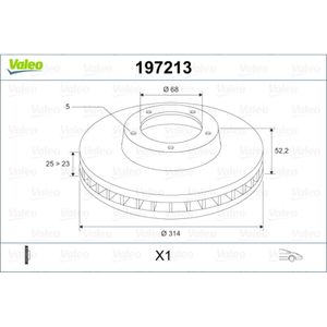 Bremsscheibe VALEO 197213 für Audi A5