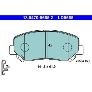 Bremsbelagsatz Scheibenbremse ATE 13.0470-5665.2