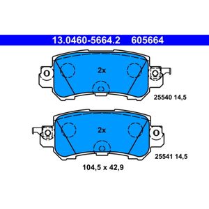 Bremsbelagsatz Scheibenbremse ATE 13.0460-5664.2