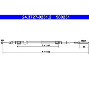 Seilzug Feststellbremse ATE 24.3727-0231.2 für BMW X5
