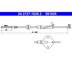 Seilzug Feststellbremse ATE 24.3727-1826.2