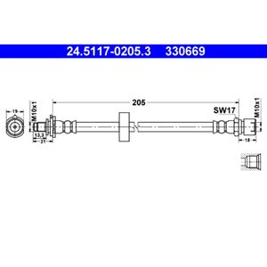 Bremsschlauch ATE 24.5117-0205.3 für Saab 900 II 9-3